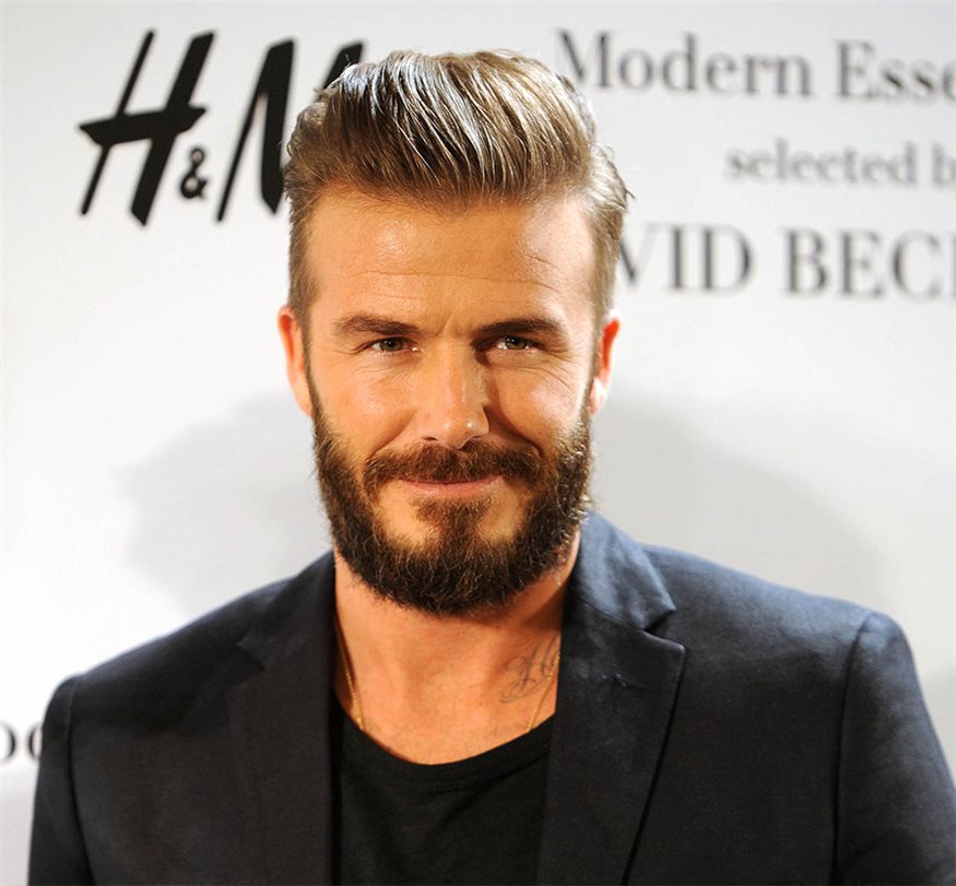 David Beckham con barba 